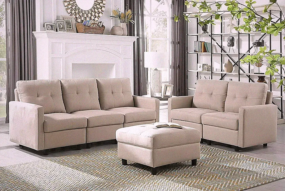 8 Seats DLY Modular Sectional Sofa Modern Living Room Furniture Couch Set