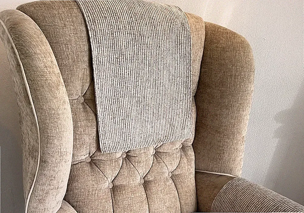 Antimacassar Chair Arm Back LAST ONE Sofa Armchair Cover Grey 28" x 14.5"