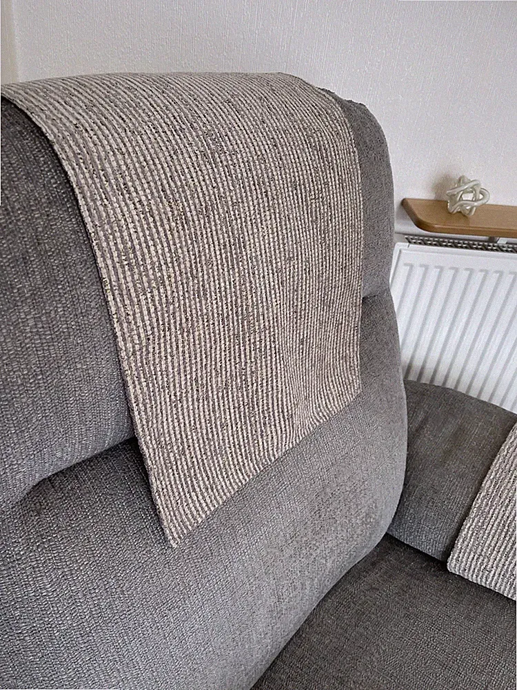 Antimacassar Chair Arm Back LAST ONE Sofa Armchair Cover Grey Stripe 27" x 14"