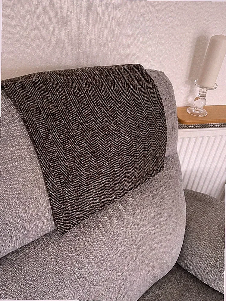 Antimacassar Chair Arm Back LAST ONE Sofa Armchair Cover Herringbone 27"x14.5"