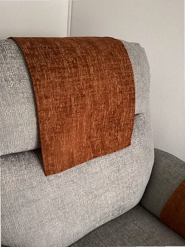 Antimacassar Chair Arm Back LAST ONE Sofa Armchair Cover Tan / Copper 26" x