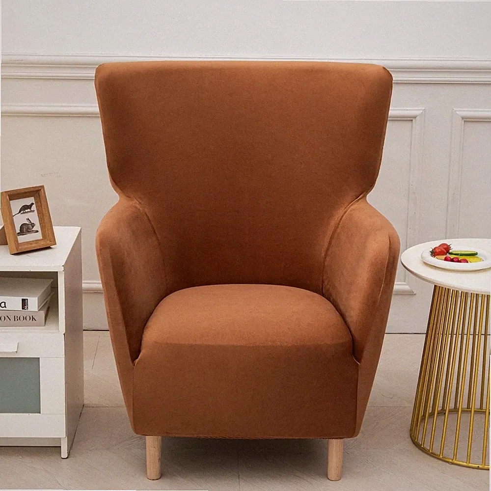 Armchair Slip cover 1-Piece Stretch Velvet Wing Back Chair Covers For OSKARSHAMN