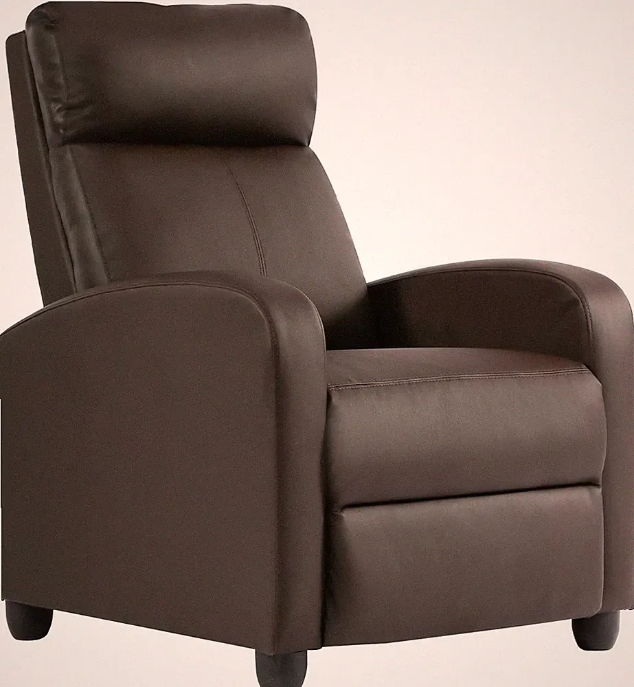 Brown Leather Recliner Chair for Home Theater & Living Room Comfort