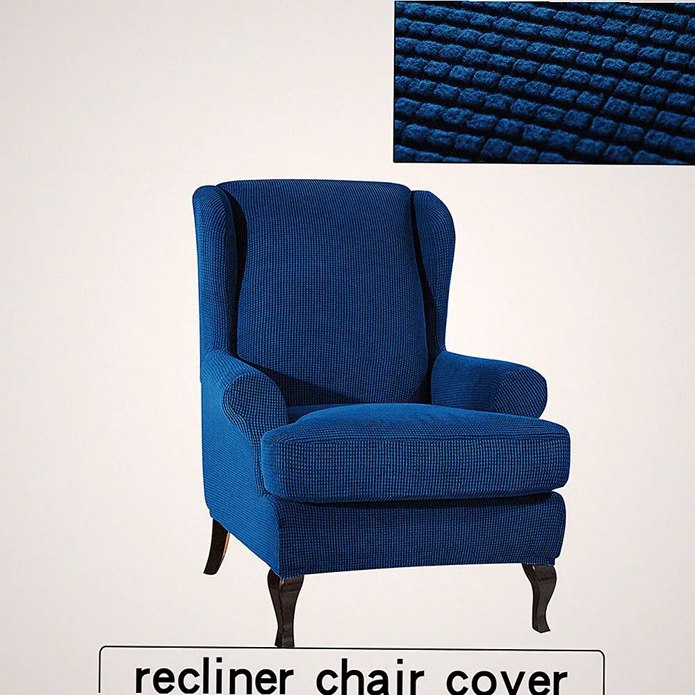Elastic Wing Back Chair Cover Separate2pc Wing Back Arm Chair Sofa Slipcover