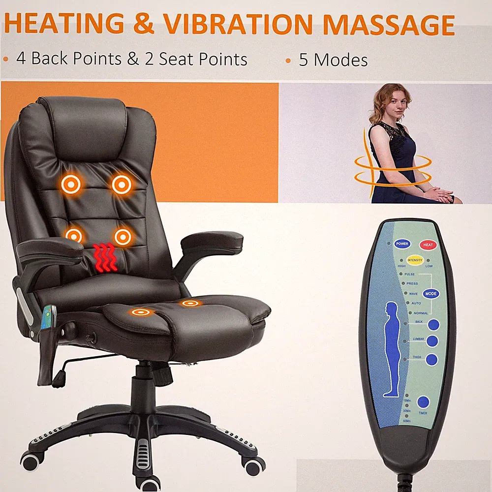 Executive Home Office Reclining Chair w/ Heating 6 Massage Points Free Delivery