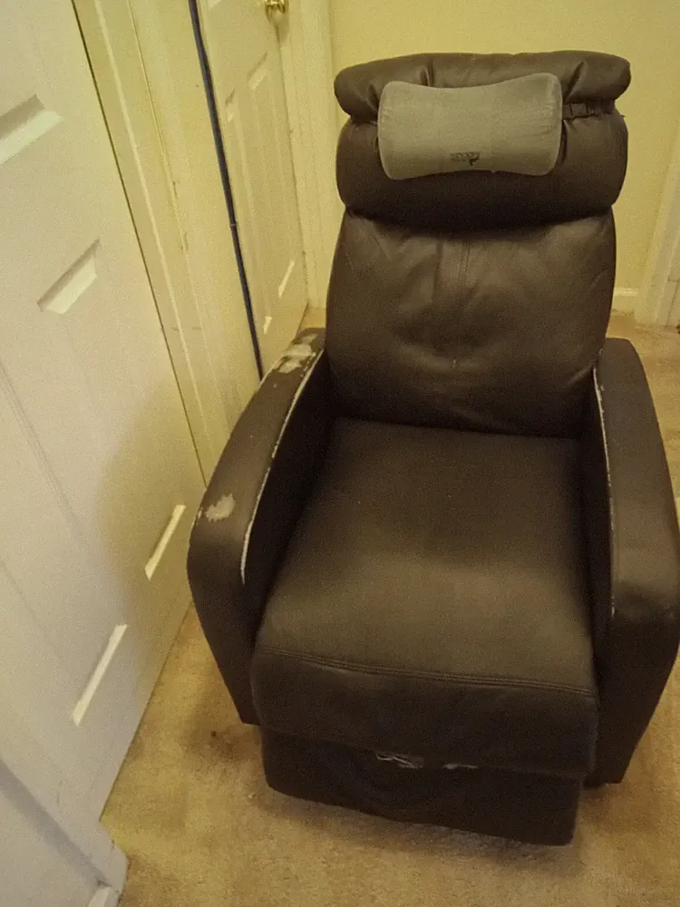 FDW Wingback Recliner Chair Black Leather