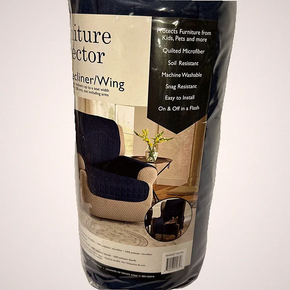 Innovative Textile Solutions 1-Piece Microfiber Recliner Wing, Navy