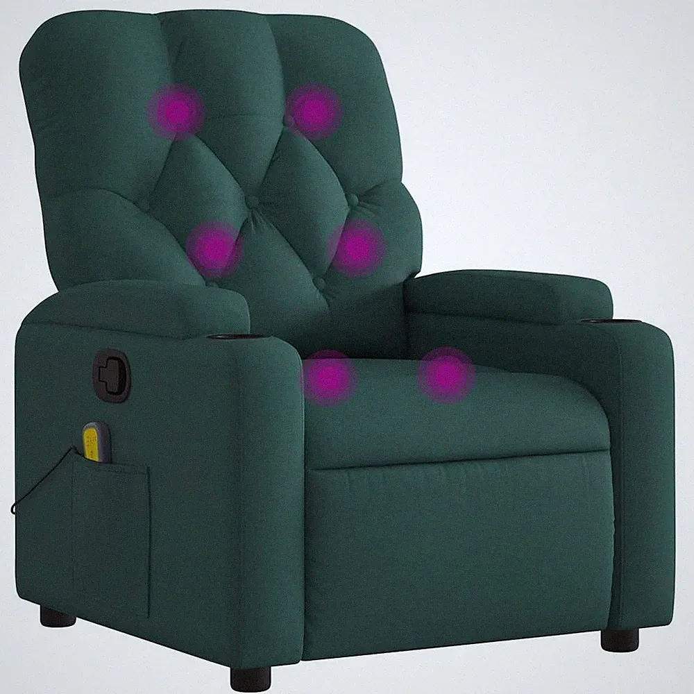 Massage Recliner Chair Wingback Armchair Home Theater Cinema Fabric vidaXL