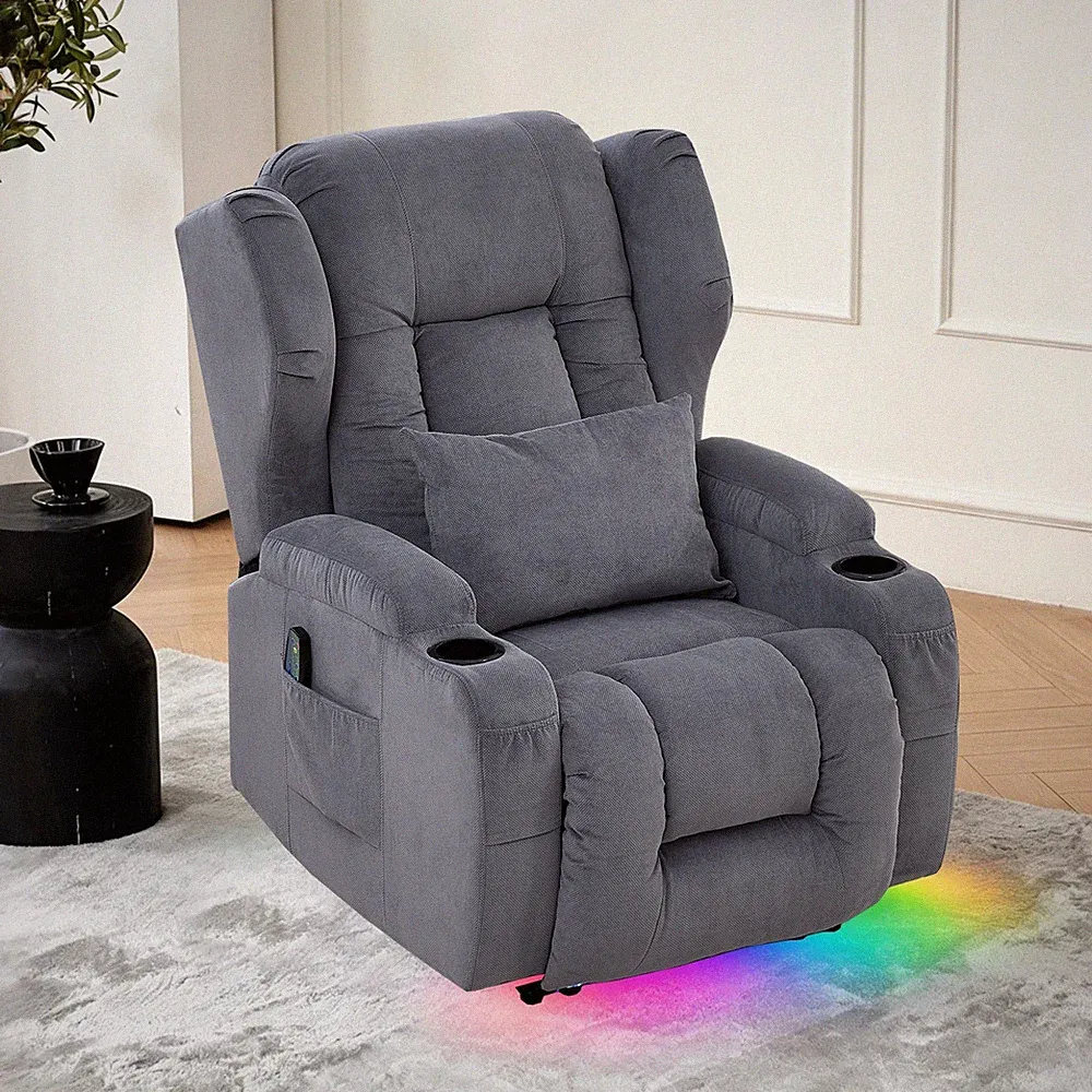 PU Leather Electric Home Theater Seating Power Recliner Sofa Chair Massage Heat