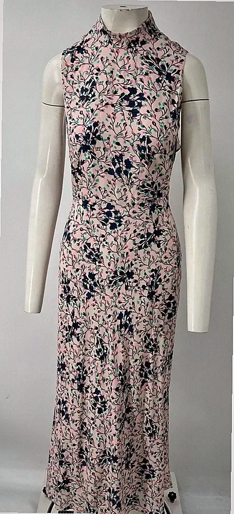 Saloni Gemma Open-back Floral-print Silk Crepe De Chine Midi Dress US 4 AU 8