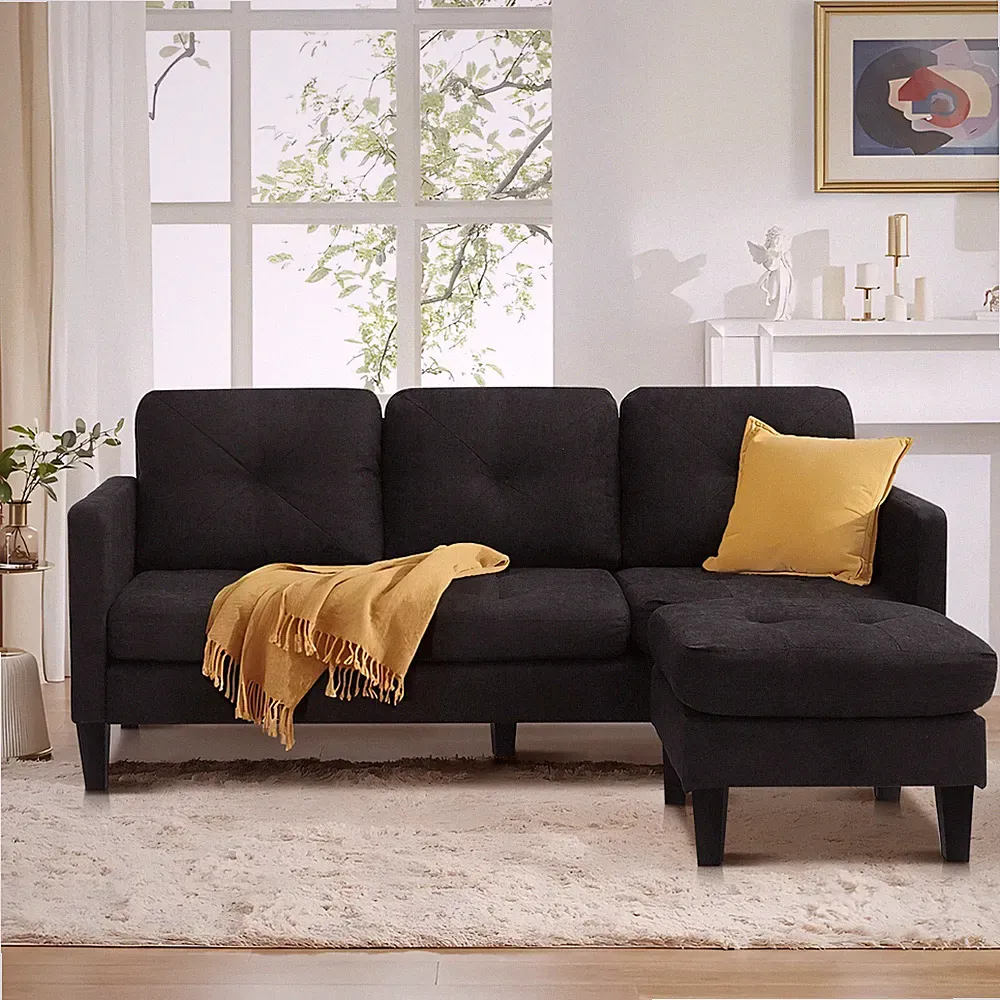 SAMERY L-Shaped Couch with Reversible Chaise，Convertible Sectional Sofa Couch