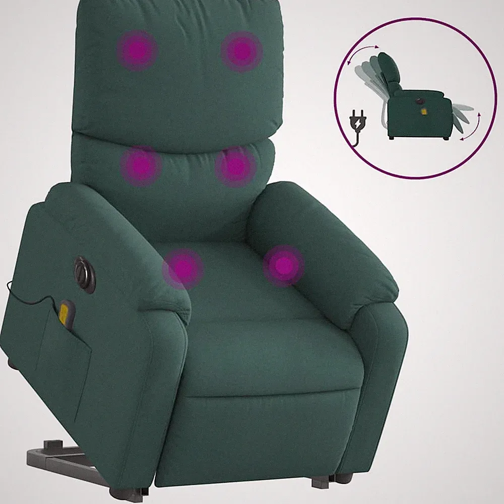 Stand up Massage Recliner Chair Power Lift Wingback Armchair Fabric vidaXL
