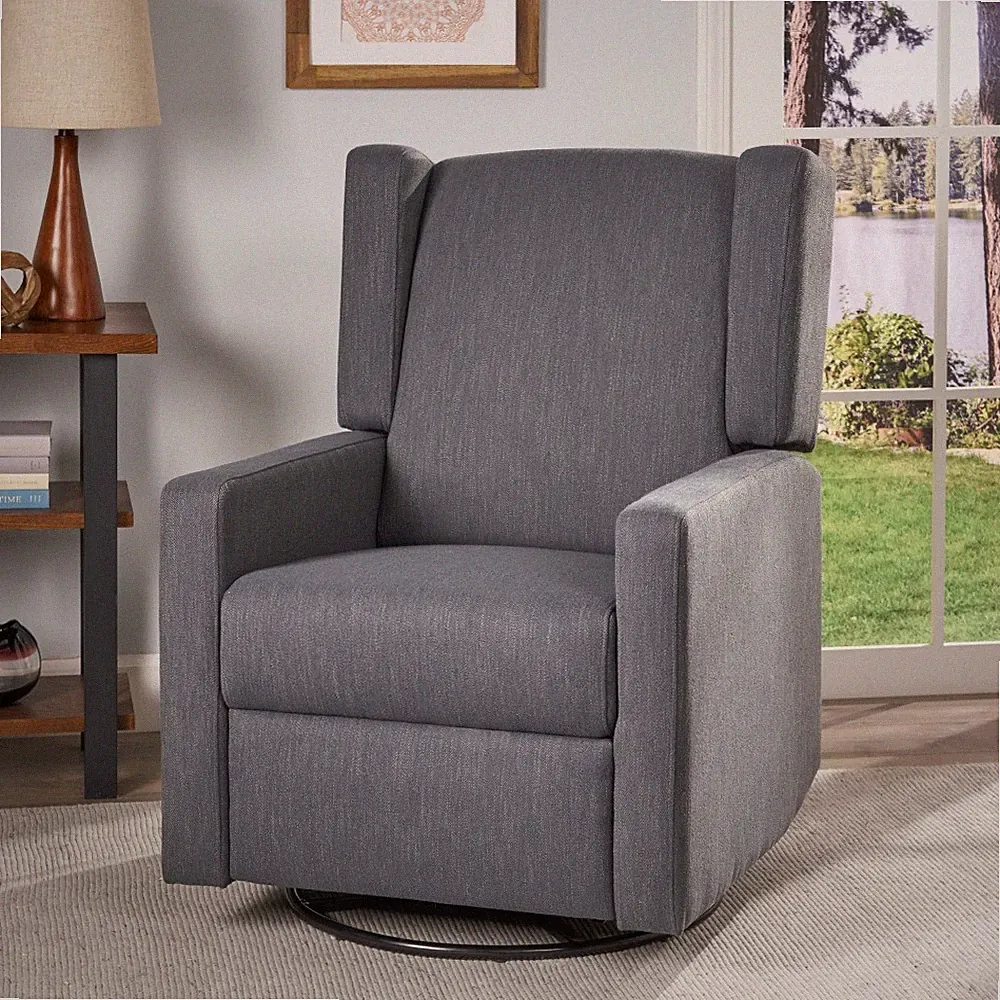 Swivel Recliner Chair, Pushback Wingback for Small Spaces Living Room