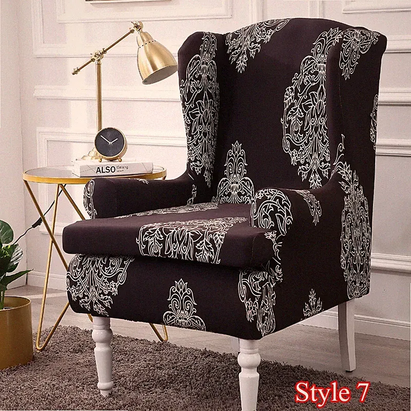 Universal Wingback Chair Covers Printed Polyester Wing Back Armchair Slipcove