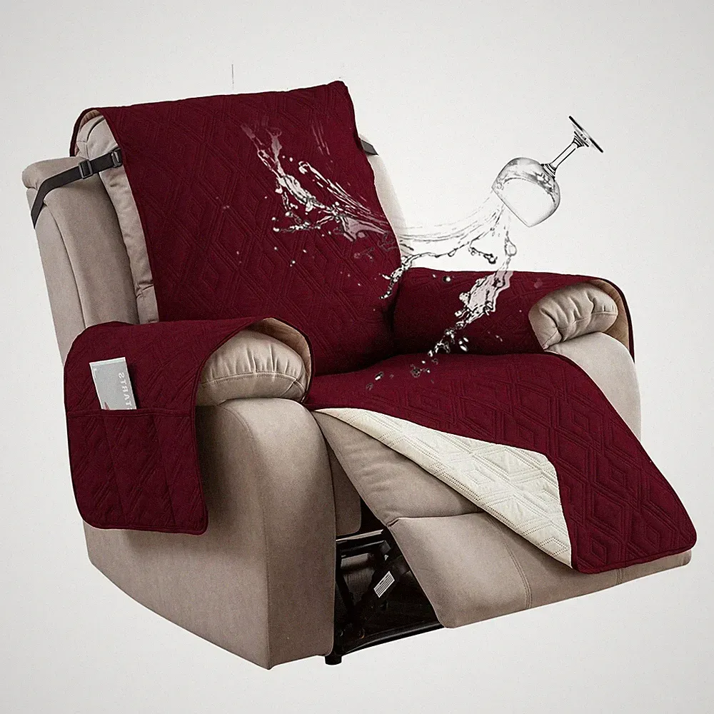Waterproof Recliner Chair Covers with Arms Recliner Sofa Cover for Living Roo...