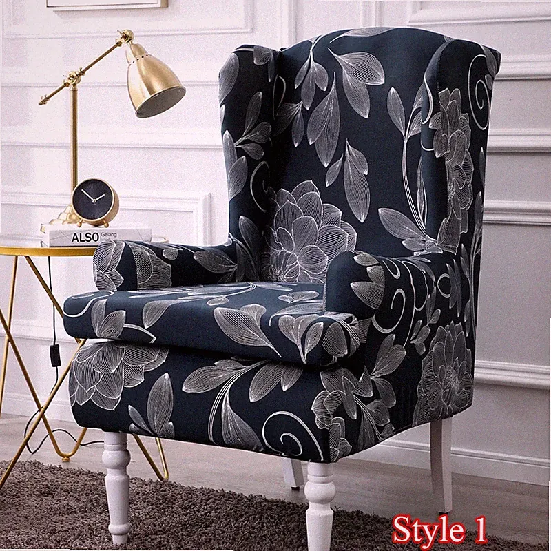 Wing Chair Cover Split Sofa Cover Wingback Slipcover Armchair Seat Cover Prote ~