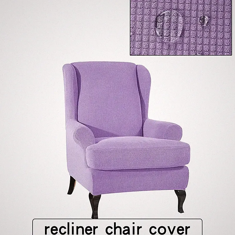 wing back recliner chair purple